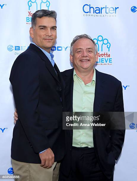 Mark Shaiman and Louis Mirabal attend the 2nd Annual Voices For The Voiceless: Stars For Foster Kids Benefit at the Al Hirschfeld Theatre on...