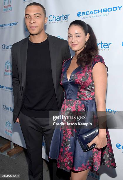 Wide Receiver Dale Moss and Tijana Ibrahimovic attend the 2nd Annual Voices For The Voiceless: Stars For Foster Kids Benefit at the Al Hirschfeld...