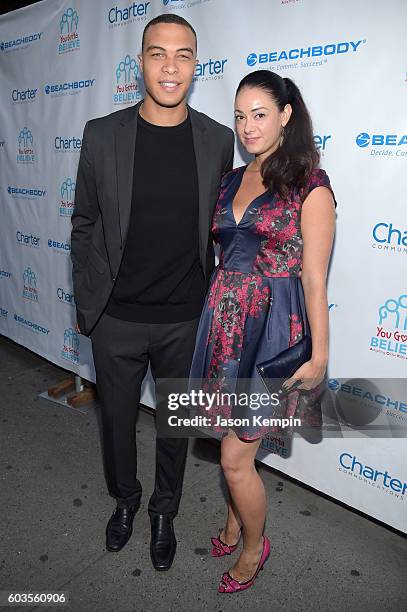 Wide Receiver Dale Moss and Tijana Ibrahimovic attend the 2nd Annual Voices For The Voiceless: Stars For Foster Kids Benefit at the Al Hirschfeld...