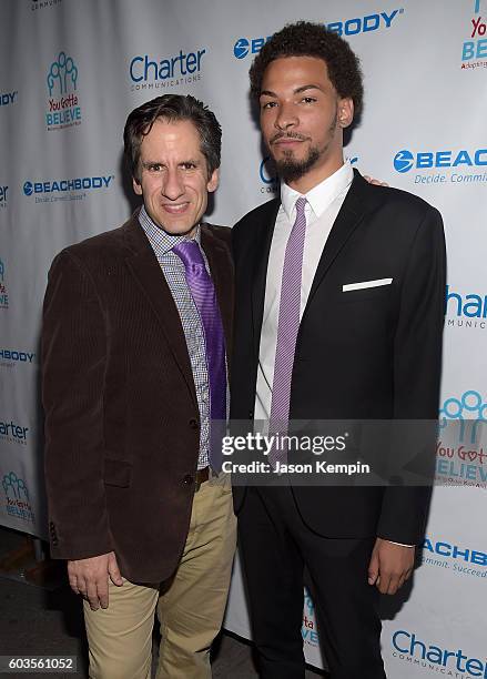 Seth Rudetsky and Justice attend the 2nd Annual Voices For The Voiceless: Stars For Foster Kids Benefit at the Al Hirschfeld Theatre on September 12,...