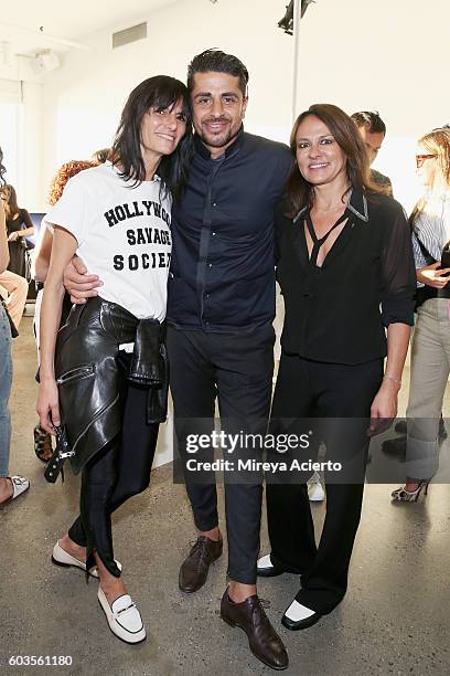 Fashion designer, Maryam Alborzi, Ali Alborzi and Marjan Malakpour attend the Newbark presentation during MADE Fashion Week September 2016 at Milk...