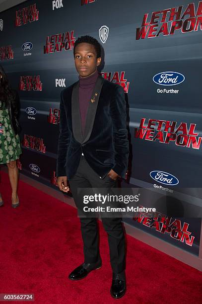 Actor Dante Brown attends the premiere Of Fox Network's 'Lethal Weapon' at NeueHouse Hollywood on September 12, 2016 in Los Angeles, California.