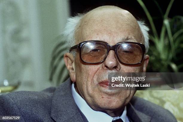 Russian nuclear physicist, human rights activist and Nobel Peace Prize laureate Andrei Sakharov in Norwegian Embassy in Moscow on 13th October 1988.