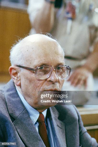 Russian nuclear physicist, human rights activist and Nobel Peace Prize laureate Andrei Sakharov at Lomonosov Moscow State University in June 1988.
