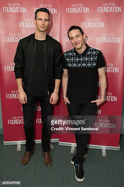Actors Cory Michael Smith and Robin Lord Taylor attend SAG-AFTRA Foundation Conversations for "Gotham" at SAG-AFTRA Foundation on September 12, 2016...