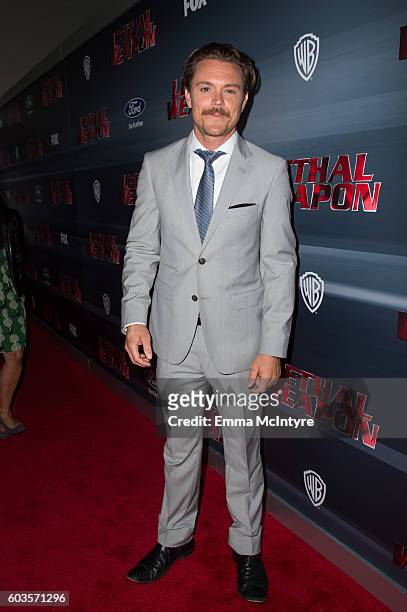 Actor Clayne Crawford attends the premiere of Fox Network's 'Lethal Weapon' at NeueHouse Hollywood on September 12, 2016 in Los Angeles, California.