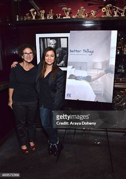 Alex Cohen and Pamela Adlon attend the screening and Q&A of "Better Things" - Mom's Night Out at Estrella Sunset on September 12, 2016 in West...
