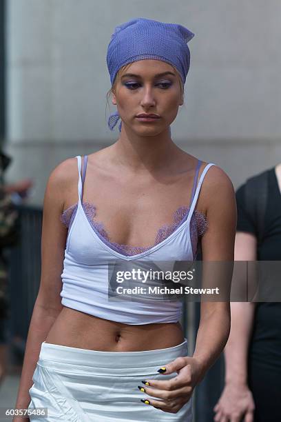 Model Hailey Baldwin is seen in Midtown on September 12, 2016 in New York City.