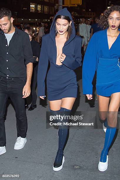 Model Bella Hadid is seen in the Meatpacking District on September 12, 2016 in New York City.