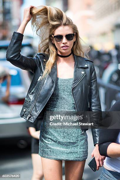Model Stella Maxwell is seen in Midtown on September 12, 2016 in New York City.