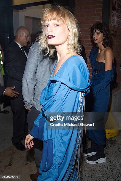 Model Hanne Gaby Odiele is seen in the Meatpacking District on September 12, 2016 in New York City.