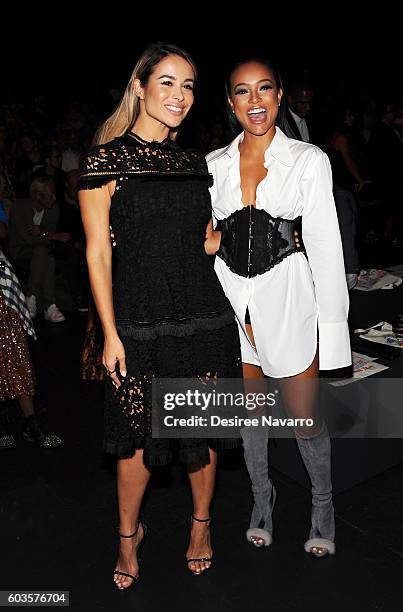 Actresses Zulay Henao and Karrueche Tran attend the Vivienne Tam fashion show during New York Fashion Week: The Shows at The Arc, Skylight at...