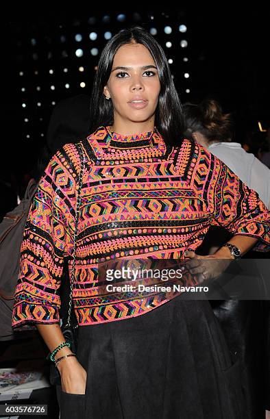 Reya Benitez attends the Vivienne Tam fashion show during New York Fashion Week: The Shows at The Arc, Skylight at Moynihan Station on September 12,...
