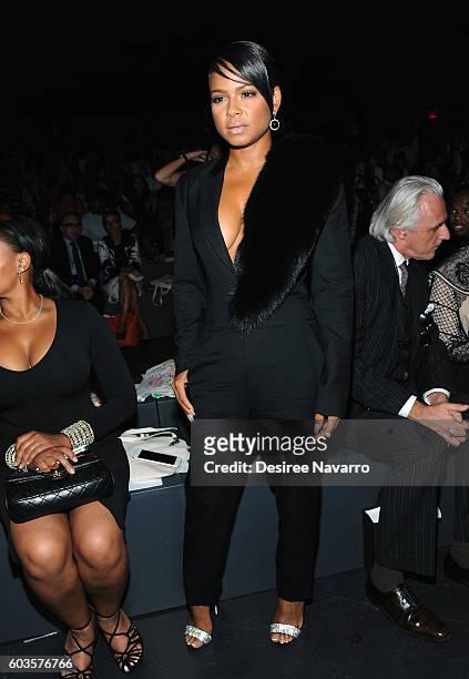 Singer Christina Milian attends the Vivienne Tam fashion show during New York Fashion Week: The Shows at The Arc, Skylight at Moynihan Station on...