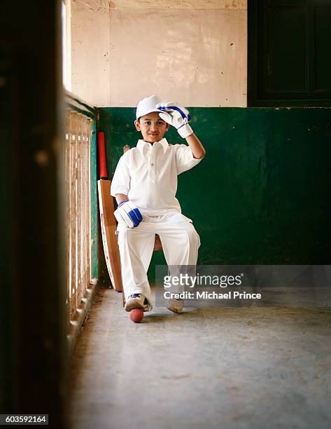 Boy in Cricket Outfit