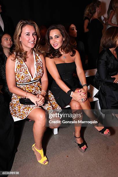 Safia El Malqui and Rabab Mahasser at the Zac Posen - Front Row - September 2016 - New York Fashion Week at Spring Studios on September 12, 2016 in...