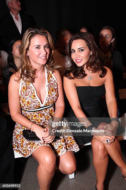 Safia El Malqui and Rabab Mahasser at the Zac Posen - Front Row - September 2016 - New York Fashion Week at Spring Studios on September 12, 2016 in...