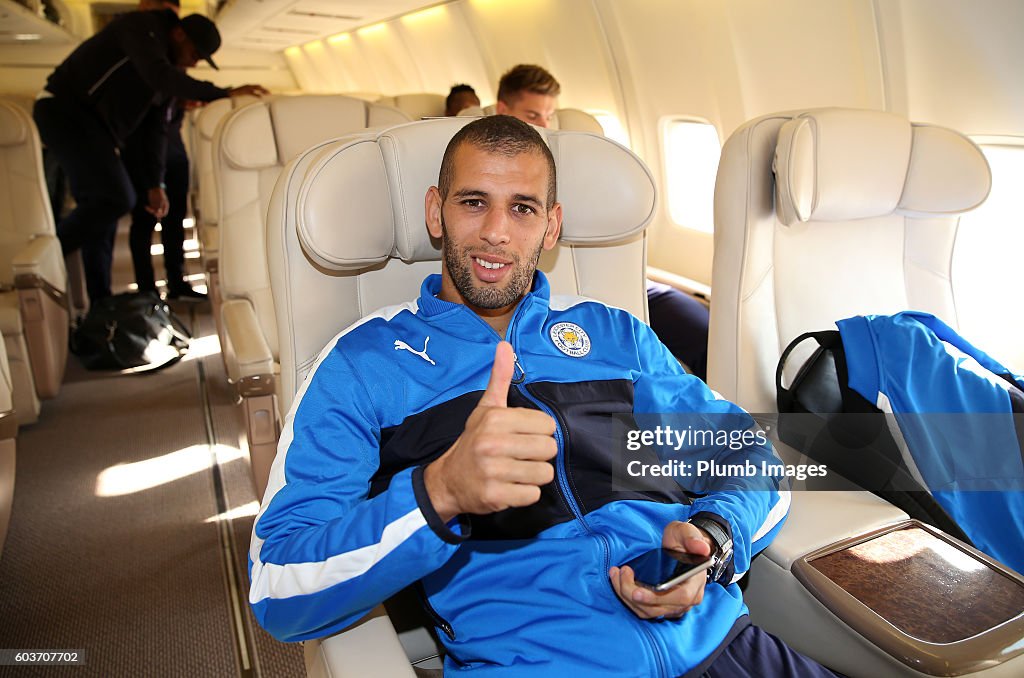 Leicester City Depart for Their Champions League Tie in Brugge