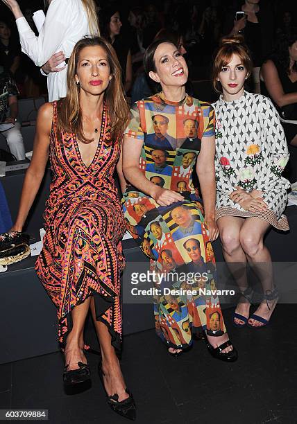 Actresses Alysia Reiner, Miriam Shor and Molly Kate Bernard attend the Vivienne Tam fashion show during New York Fashion Week: The Shows at The Arc,...