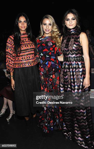 Reya Benitez, Sophie Beem and Daya attend the Vivienne Tam fashion show during New York Fashion Week: The Shows at The Arc, Skylight at Moynihan...