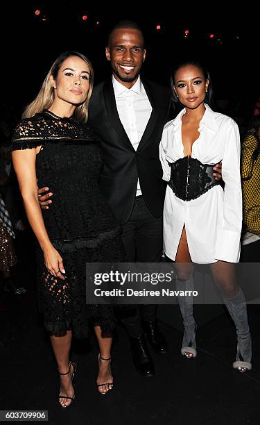 Actors Zulay Henao, Eric West and Karrueche Tran attend the Vivienne Tam fashion show during New York Fashion Week: The Shows at The Arc, Skylight at...