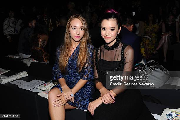 Actress Holly Taylor and singer Megan Nicole attend the Vivienne Tam fashion show during New York Fashion Week: The Shows at The Arc, Skylight at...