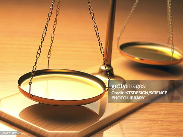 weighing scales, illustration - court decides on objections stock illustrations