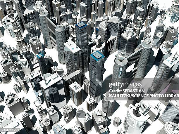 urban sprawl, illustration - urban sprawl stock illustrations