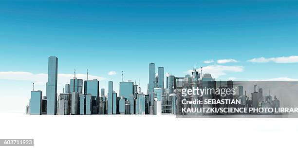 urban skyline, illustration - wolkenkratzer stock-grafiken, -clipart, -cartoons und -symbole