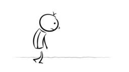 Cartoon Sad Man Walking Hearing Good News Runs Away Happy High-Res Stock  Video Footage - Getty Images