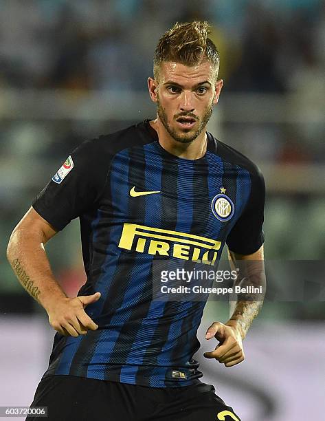 Davide Santon of FC Internazionale in action during the Serie A match between Pescara Calcio and FC Internazionale at Adriatico Stadium on September...