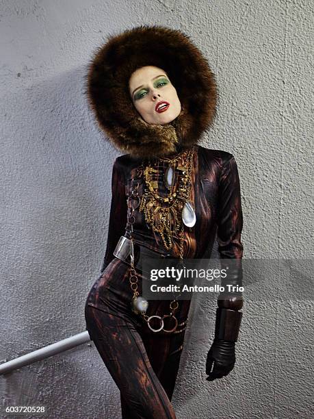 Model walks the runway during the Jean Paul Gaultier Haute Couture Fall/Winter 2016-2017 show as part of Paris Fashion Week on July 6, 2016 in Paris,...