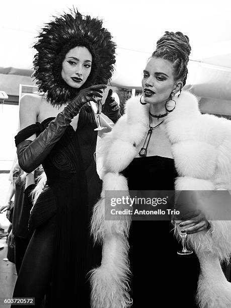 Model walks the runway during the Jean Paul Gaultier Haute Couture Fall/Winter 2016-2017 show as part of Paris Fashion Week on July 6, 2016 in Paris,...