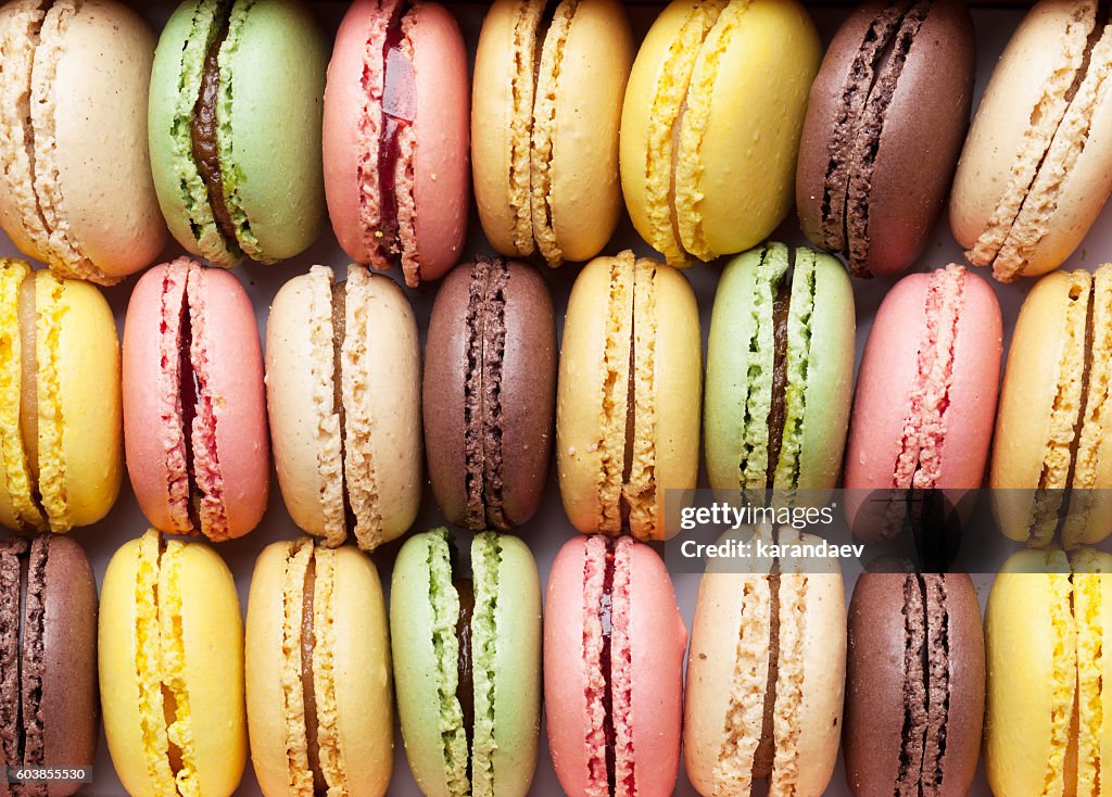 Colorful macaroons. Sweet macarons