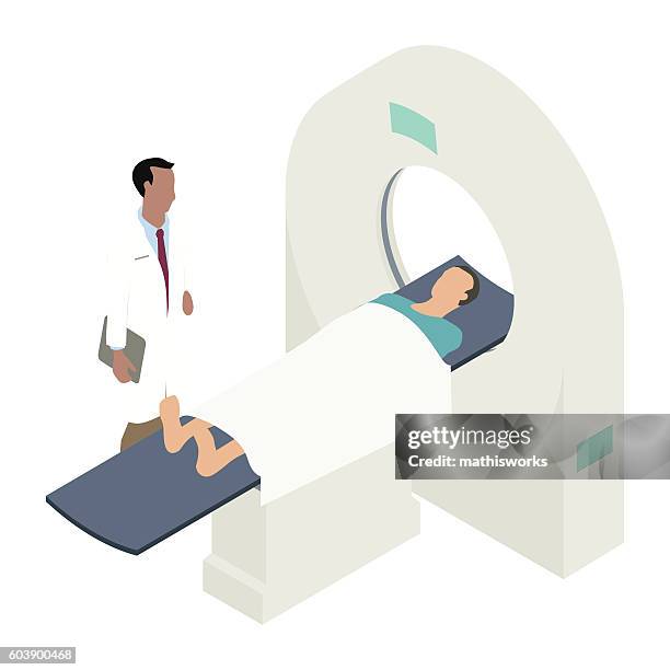 mri scanner illustration - medical scan stock illustrations