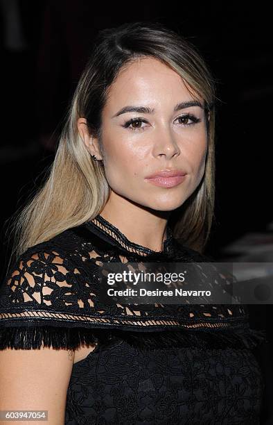 Actress Zulay Henao attends the Vivienne Tam fashion show during New York Fashion Week: The Shows at The Arc, Skylight at Moynihan Station on...