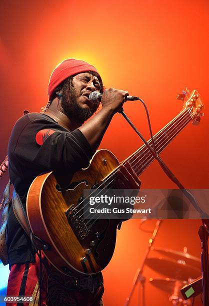 Stephen Bruner of Thundercat performs on the NTS stage at OnBlackheath at Blackheath Common on September 10, 2016 in London, England.