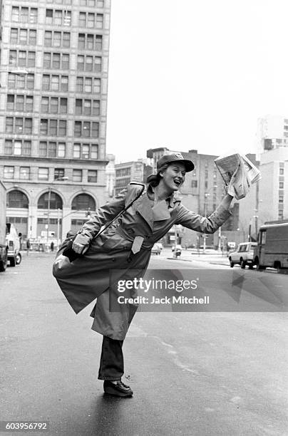 Meryl Streep photograhed outside of the Public Theater in 1979.