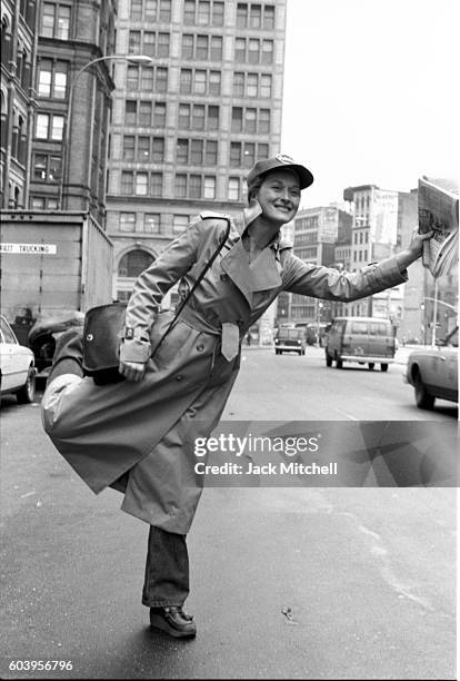 Meryl Streep photograhed outside of the Public Theater in 1979.