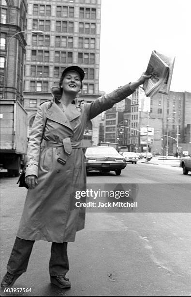 Meryl Streep photograhed outside of the Public Theater in 1979.