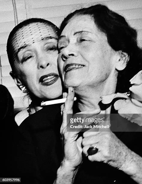 Choreographers Martha Graham and Mary Wigman photographed at a party in 1958.