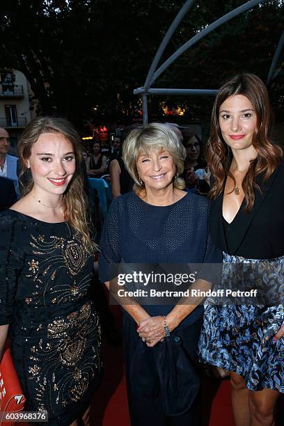 Director of the movie Daniele Thompson standing between actresses of the movie Deborah Francois and Alice Pol attend the "Cezanne et Moi" Premiere....