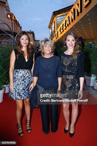 Director of the movie Daniele Thompson standing between actresses of the movie Deborah Francois and Alice Pol attend the "Cezanne et Moi" Premiere....