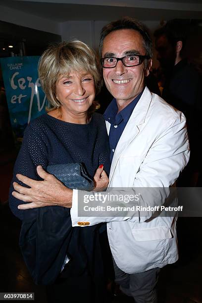 Director of the movie Daniele Thompson and photographer Luc Roux attend the "Cezanne et Moi" Premiere. Held at the Cinema "Le Cezanne" on September...