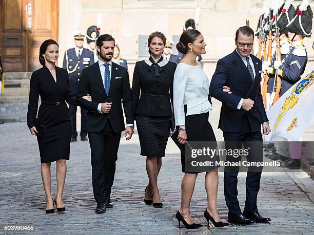 Princess Sofia of Sweden, Prince Carl Phillip of Sweden, Princess Madeleine, Corwn Princess Victoria of Sweden, and Prince Daniel Westling of Sweden...