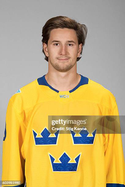 Filip Forsberg of Team Sweden poses for his official World Cup of Hockey head shot at the Scandinavium on September 6, 2016 in Gothenburg, Sweden.