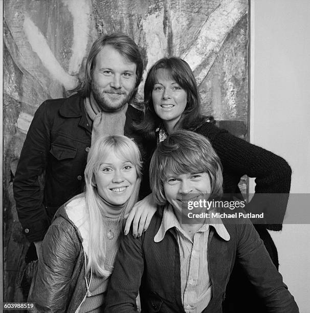 Swedish pop group, Abba, Stockholm, April 1976. Clockwise, from top left: Benny Andersson, Anni-Frid Lyngstad, Björn Ulvaeus and Agnetha Fältskog.