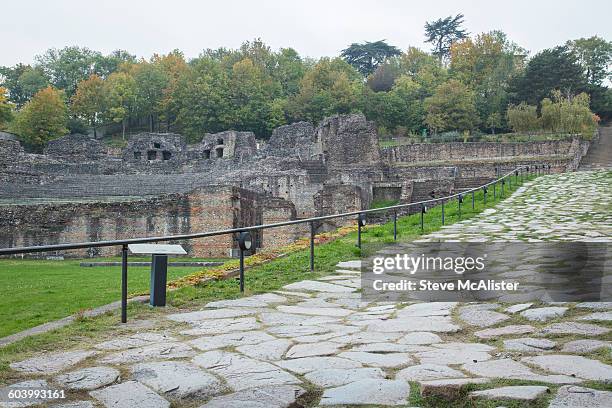 roman coliseum at lyon, france - odeon stock pictures, royalty-free photos & images