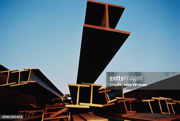metal girders - steel frame stock pictures, royalty-free photos & images
