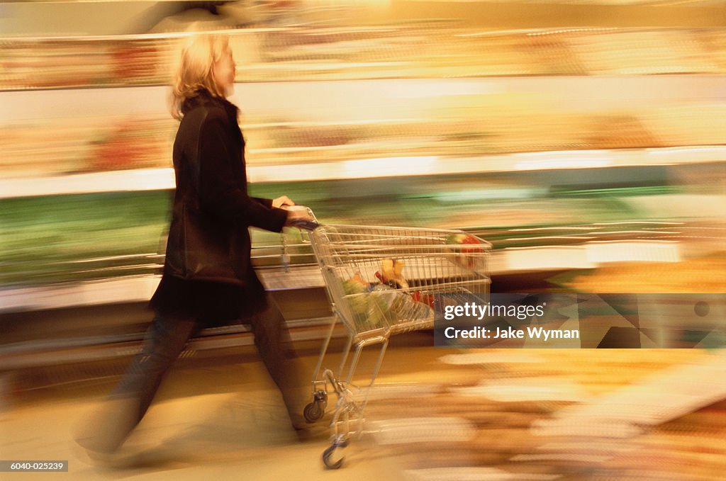 Woman with Shopping Cart